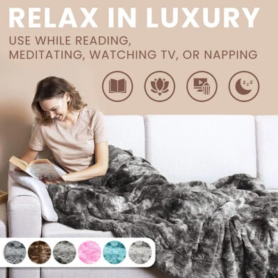 Faux Fur Throw Blanket Plush Soft Warm Sherpa for Bed Couch Sofa Tie-Dyeing Home - Image 1 of 4