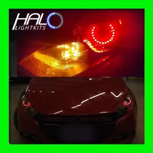 2013-2015 ORACLE Dodge Dart RED LED Headlight Halo Angel Eye Ring Kit DRL - Picture 1 of 6