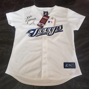 NWT Majestic Women's Toronto Blue Jays Jersey Signed by Doutzen Kroes Autograph - Picture 1 of 7