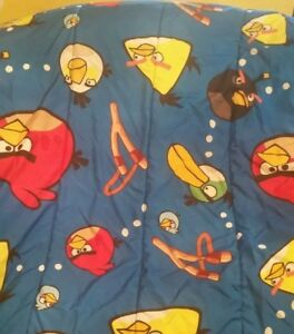 Angry Birds Twin Comforter 80"×58" blue reversible