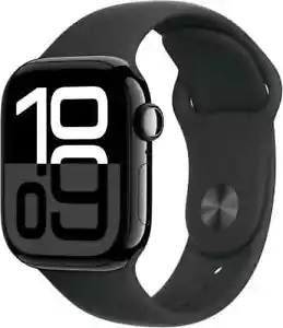 APPLE Watch Series 10 42mm Jet Black Aluminium Case Black Sport Band S/M Sealed - Picture 1 of 1