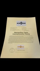 Metropolitan Opera Commemorative Souvenir Sheet First Day Of Issue Stamp 1983 - Picture 1 of 1