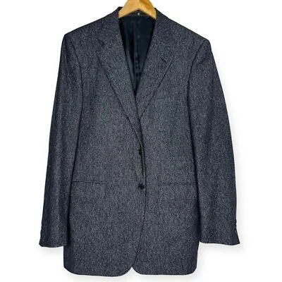 Chaqueta deportiva Zanella Italia talla 44 azul tweed lana seda cachemir traje de 2 botones Foto 1 de 4