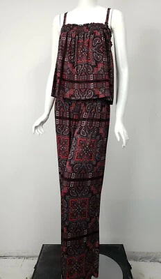 INC INTERNATIONAL CONCEPTS 黑色红色白色佩斯利连身裤 尺寸 2X 全新带标签 $109 — 第 1/3 张图片