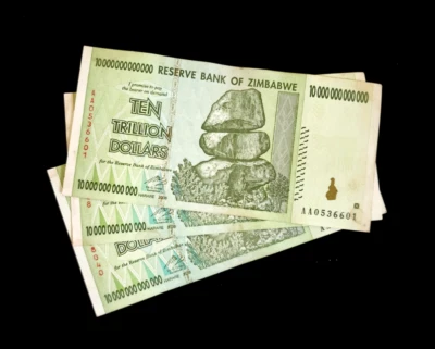 3张津巴布韦10万亿美元钞票/2008/AA-流通正宗货币 — 第 1/3 张图片