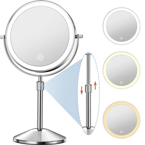 Kosmetikspiegel mit Beleuchtung 7" Wiederaufladbar 1x/10x Beleuchtet Schminkspiegel Verstellbar... - Bild 1 von 6