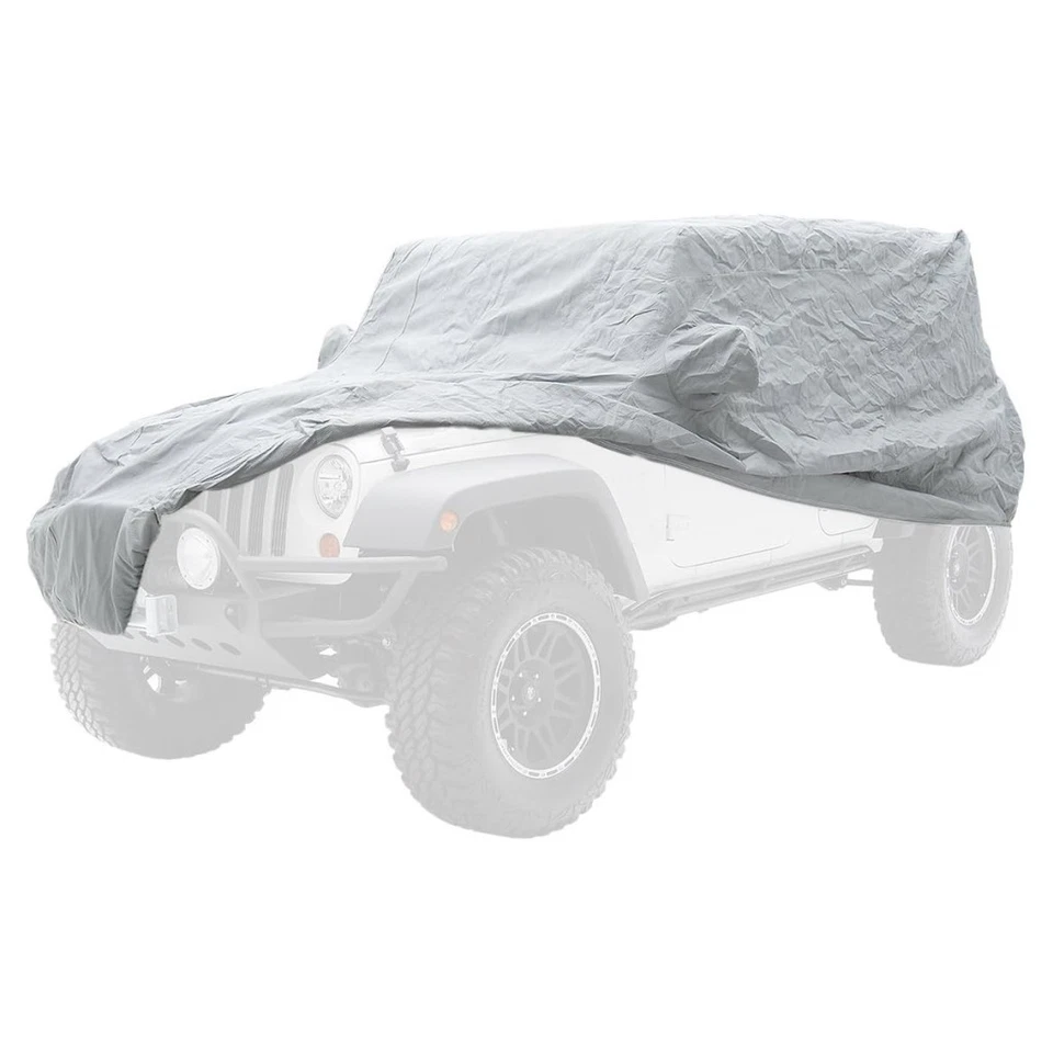 For Jeep Wrangler JK 2018 Full Climate Cover | Fabric | Gray With Lock and Cable Foto 1 de 3