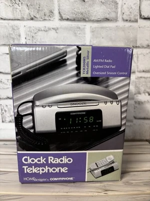 CONAIR Reloj Despertador Digital Radio AM/FM Teléfono TCR200MC Plateado Nuevo Foto 1 de 4