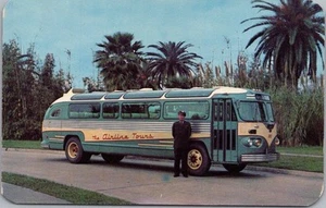 Postal publicitaria vintage de los años 50 de Nueva Orleans Louisiana Bus "THE AIRLINE TOURS" - Imagen 1 de 2