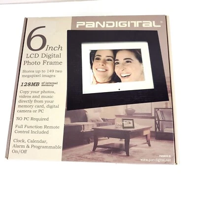 PANDIGITAL 6 Inch LCD Digital Photo Frame 128MB Internal Memory NEW Open Box - Image 1 of 4