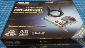 Asus PCE-AC55BT Bluetooth 4.0 PCIe/mPCIe Wireless Adapter - Original Box - Works - Afbeelding 1 van 4
