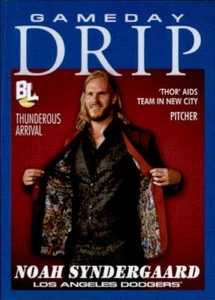 2023 Topps BIG LEAGUE GAMEDAY DRIP GD-9 Noah Syndegaard SSP BLUE FOIL DODGERS - Picture 1 of 2