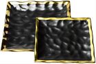 Jewelry Vanity Trays Black and Gold Ceramic Make Up Perfumes Storage Lot Of 2