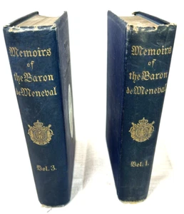 Memoirs History Of Napoleon Baron Méneval Vol 3 & Vol 1  Rare 1895 Antique Books - Picture 1 of 8