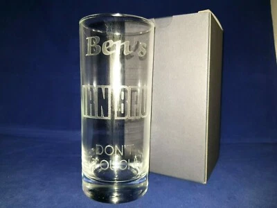 PERSONALISED IRN BRU GLASS ANY NAME ANY MESSAGE GIFT BOXED SON DAUGHTER GIFT
