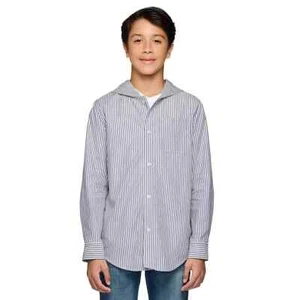 Lucky Brand Boys Hooded Woven Shirt Size S 6/7 Grey - Picture 1 of 5