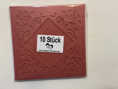 10 Passepartoukarten von  Karin Jittenmeier - Ideen mit Herz. 5 weinrot-metallic - Bild 1 von 2