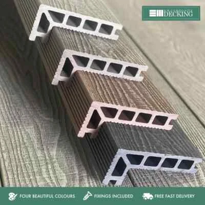 🔥Deep Embossed Composite Decking Step Edges 3.66m inc Fixings & Delivery🔥 - Image 1 of 4