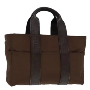 Auténtico bolso de mano HERMES Acape Luco PM nailon cuero marrón plata bs18255 - Imagen 1 de 22
