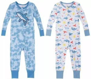 KIDS HEADQUARTERS Boys 2-pack Cotton Zipper Sleepers - Shark - 1471624 - Picture 1 of 5