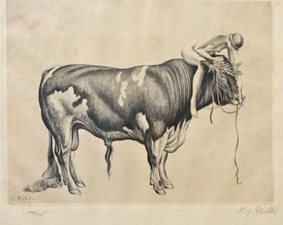 Maja – Richard Müller etching German Intimate Symbolic Evocative Artwork - Image 1 of 2