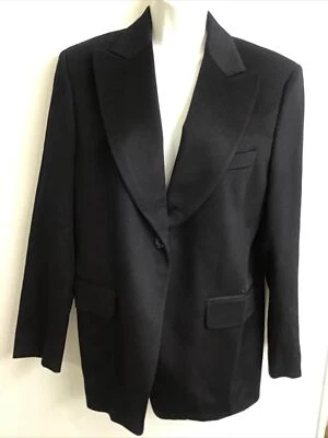 Loro Piana Ladies Blazer Navy Cashmere Peak Collar Single Breast Size 48 - Image 1 of 4