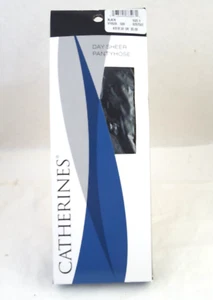 "Catherine's" Black Day Sheer Pantyhose Size C 5'7"- 6' 250-300 lb. USA VTG NOS - Picture 1 of 5