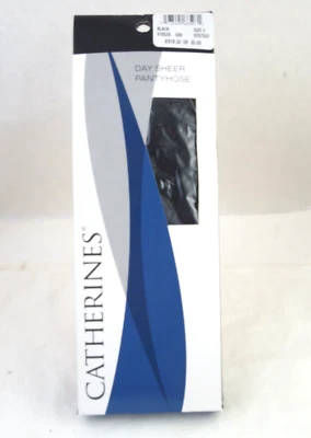 Pantimedias transparentes de día negro "Catherine's" talla C 5'7"- 6' 250-300 lb. USA DE COLECCIÓN NOS Foto 1 de 4