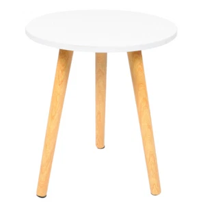 Round Accent Table White Bedside Table Round Nesting Tables Round Tea Tables - Picture 1 of 12