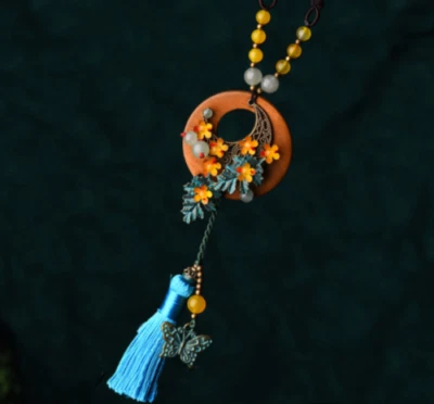 Moda Mujeres Estilo Nacional Madera/Ágata/Aventurina Jade Borlas Colgante/Collar Foto 1 de 4