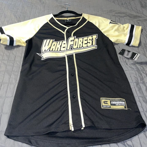 Colosseum Wake Forest Baseball Jersey NCAA - Size S Blk/goldEmbroidered Cover