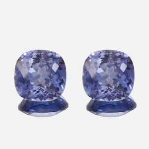 Matched Pair AAA 7x7 MM Natural Ceylon Blue Sapphire Cushion Loose Gemstone Cut - Picture 1 of 6