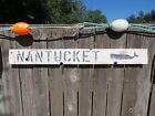 48 INCH WOOD HAND PAINTED NANTUCKET WHALE SIGN NAUTICAL SEAFOOD (#S811)