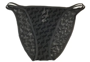 Victoria's Secret PINK Bikinihöschen Large schwarz Netz Logo Träger frech NEU - Bild 1 von 11