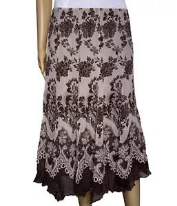 Vtg 90s French Paisley Long Silk Skirt Whimsigoth Fairy Indie Grunge Y2K Boho M - Picture 1 of 5