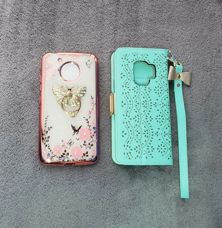 Motorola Moto E4 Protective Flip Wallet & Ring Holder Phone Cases (Lot of 2) - Image 1 of 4