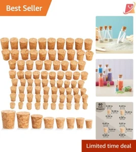 Assorted Sizes of Cork Stoppers - 80-Pc Set for Wine and Kitchen Precision - Picture 1 of 11
