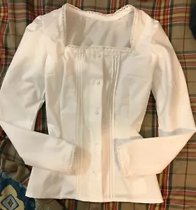 handmade Victorian/Edwardian style Women blouse, long sleeve, shell tucking,lace - Picture 1 of 15