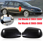 2 piece ABS Carbon Fiber Side Door Mirror Cover Cap For Mazda 2 3 6 2003-2008