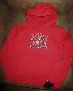 Nike Cotton Size 7 Red Black Football Hoodie; New with Tags - Picture 1 of 2
