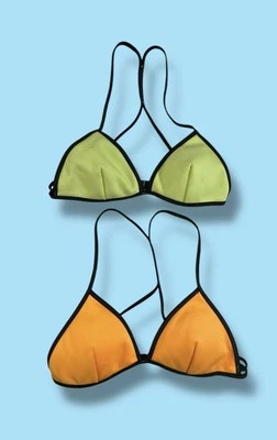 Victoria's Secret Top de Natación S Acolchado Triángulo Playa Bloques de Colores Paleta Lote de 2 Foto 1 de 4