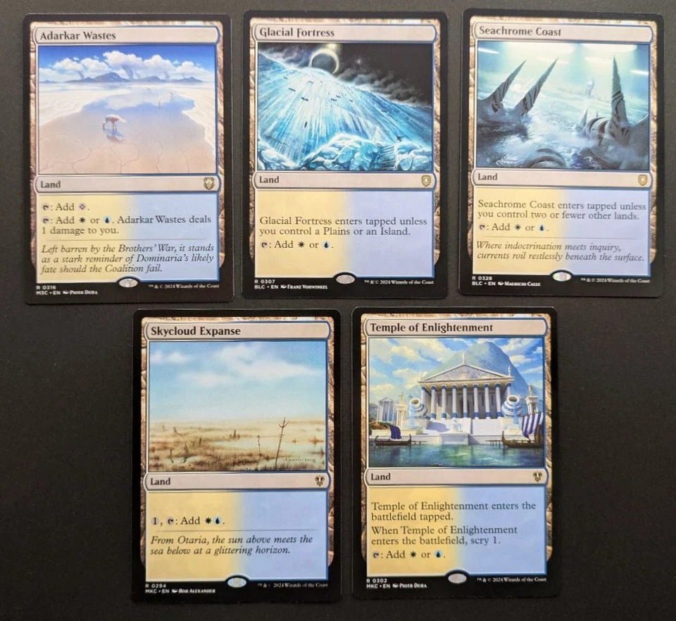 MTG Magic Set of 5 Azorius Dual Lands EDH Commander Deck Staples Blue White Mana - Image 1 of 1