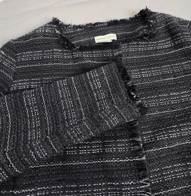 Chaqueta Blazer Adrienne Vittadini Para Mujer Negra/Blanca Tweed Corta Pequeña Foto 1 de 4