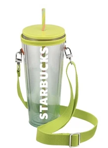 Starbucks 24 oz Vibrant Yellow Cold Cup & Carry Case Tumbler 2025 Neu - Bild 1 von 5