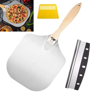 12 Inch Pizza Peel Oven Aluminium Foldable Wood Handle and Pizza paddle - Picture 1 of 16