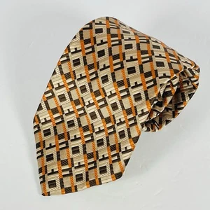 Vintage Wemlon By Wembley  Neck Tie Orange/Brown/Tan Abstract Retro 3.75” - Picture 1 of 4