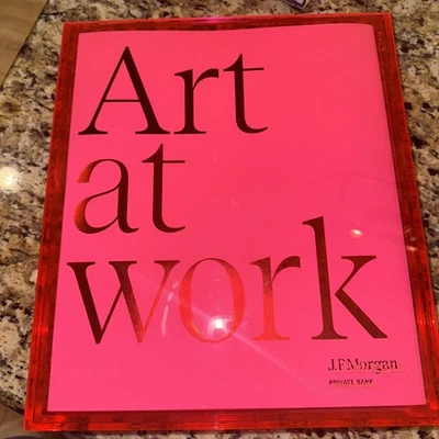 ART AT WORK BOOK JP MORGAN CHASE IN HOT PINK LUCITE CASE HARDCOVER Third Edition - Image 1 of 4