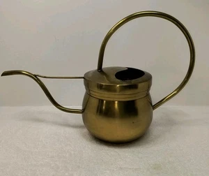Vintage Brass Watering Can MCM Long Handle Long Spout India Garden Plants - Picture 1 of 9