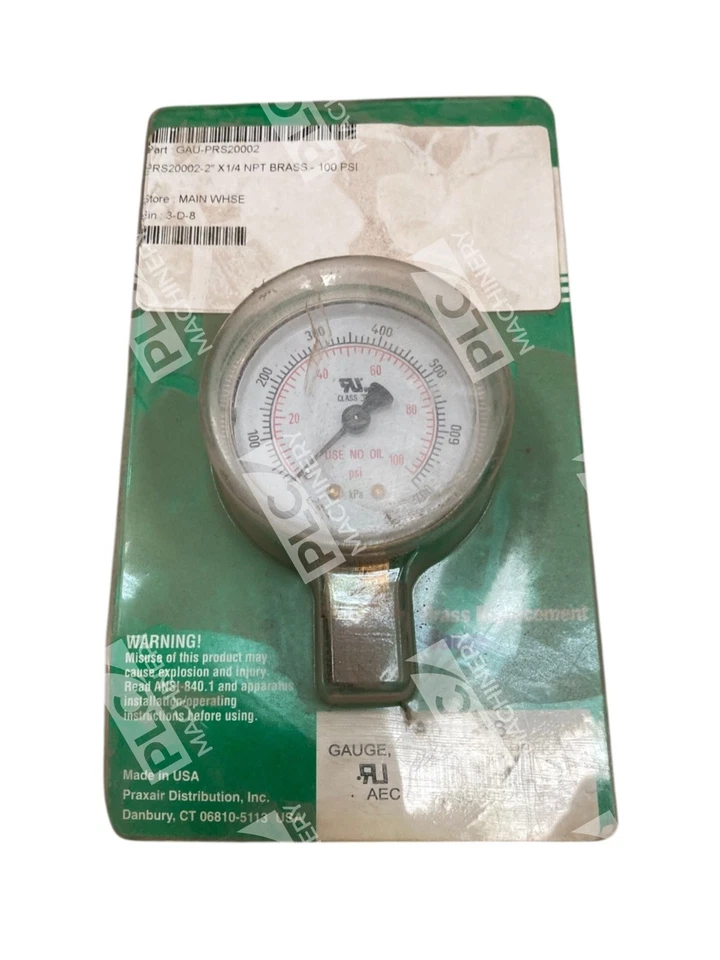 TRERICE D82LFB2502LA110 2 1/2" GAUGE 0-100PSI 1/4 NPT LM D82113