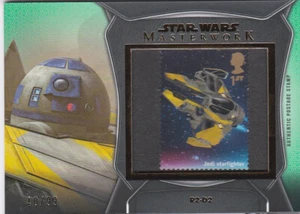 2021 Star Wars Masterwork SC-R2 R2-D2 Starfighte Green Postage Stamp Relic 40/99 - Picture 1 of 1